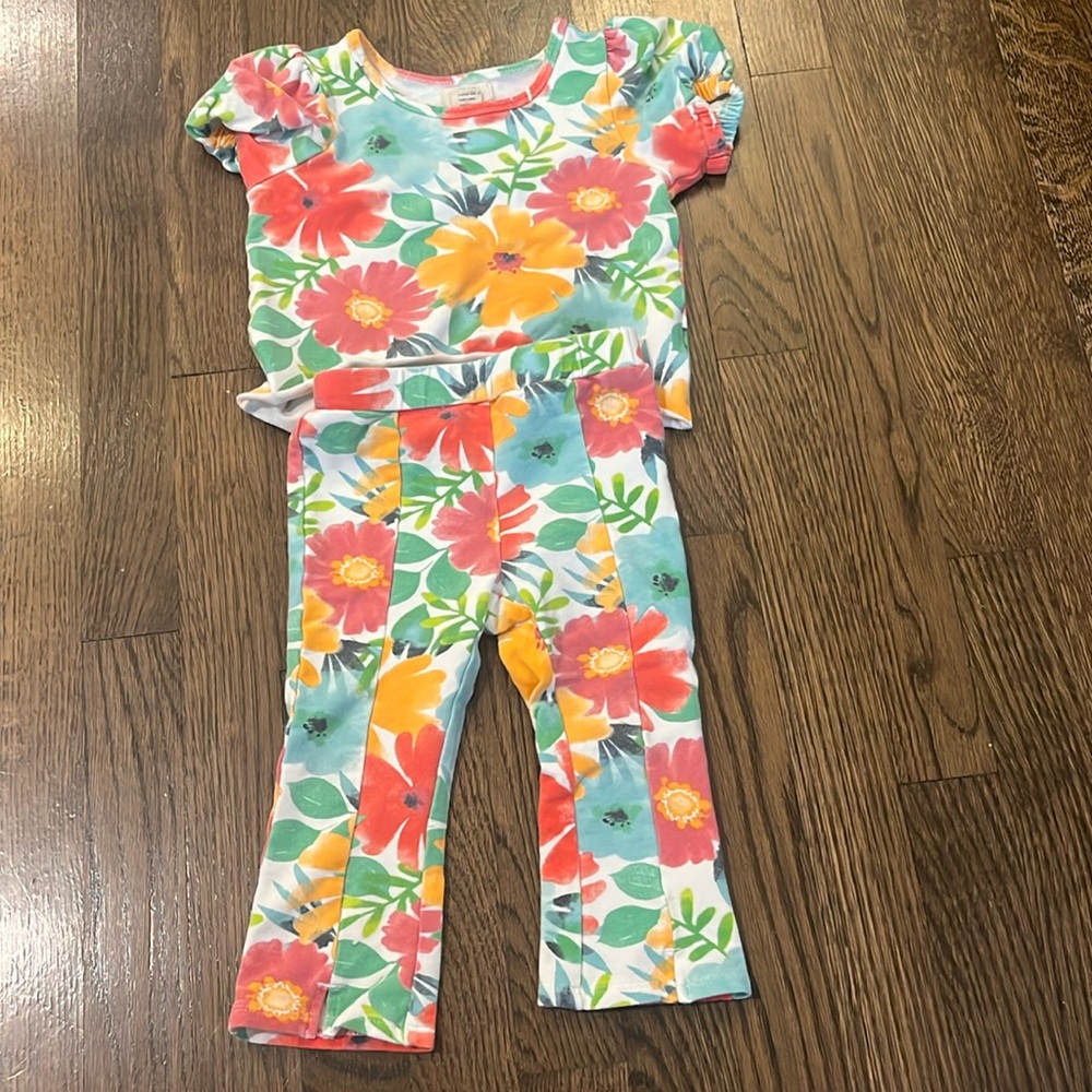 Peek 2 piece toddler floral set, 18 - 24 months